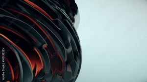 3D render shape with dynamic surface. Morph shape in light colours with ripples and waves displacement. 3D animated background