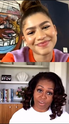 zendaya fan account ✮⋆˙ on Instagram: "zendaya and @michelleobama, two incredible women talked about an important cause just about three years ago♥️ here’s the cute opening sequence of zendaya and the former first lady speaking. back in 2020 and just a couple of days after zendaya won her first emmy to become the youngest black woman to win the award in the category “outstanding actress in a drama series”, mrs obama chatted to z and many other celebrities on instagram live about the importance o