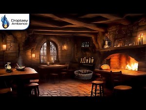 Fantasy TAVERN Ambience 🔥🍺 (INMERSIVE) Fireplace & ASMR sounds 🎧 Cozy Medieval Inn for Sleep & Relax