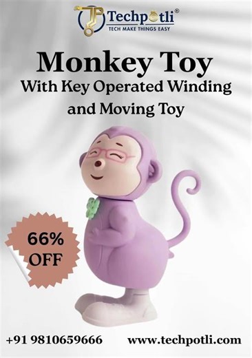 Wind Up Monkey Toy 🐵 | Jumping, Crawling & Rotating Kids Activity Toy #techpotli #ecommerce