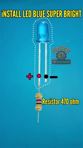 safe way install BLUE LED to AC DC voltage #diy #short #electrical #electronic #tech #power