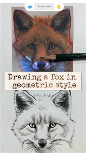 🔥 Drawing a Fox in Geometric Style 🦊 #fox | Easy Creative Art Tutorial #shorts