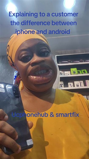 PHONE VENDOR BENIN CITY explaining to a customer the difference between iphone and android #Ucphonehub #govira #fyppppppppppppppppppppppp ##