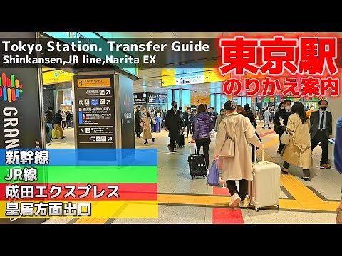 🚉【4K】Tokyo Station Guide【Transfer Guide/Shinkansen-JR Line-Imperial Palace Exit-Narita Express】Tr...