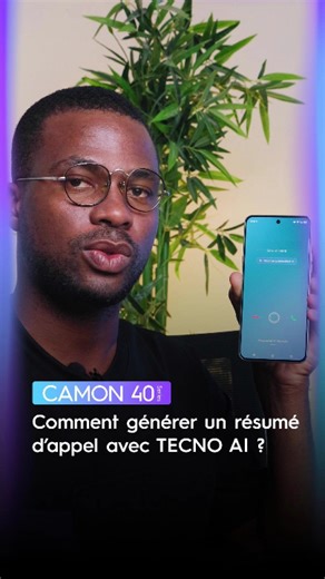 99K views · 1.4K reactions | Découvrez comment activer et utiliser la fonctionnalité Résumé d'appels par IA sur votre CAMON 40 ! Fini les longues prises de notes pendant vos appels — votre smartphone le fait pour vous. Résumez automatiquement l’essentiel de vos conversations en quelques secondes. #TECNOMobileCI #CAMON40Series #TECNOAI #RésuméAppel | TECNO Mobile | Facebook