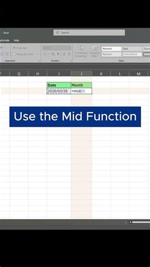 Excel MID Function in 20 Seconds