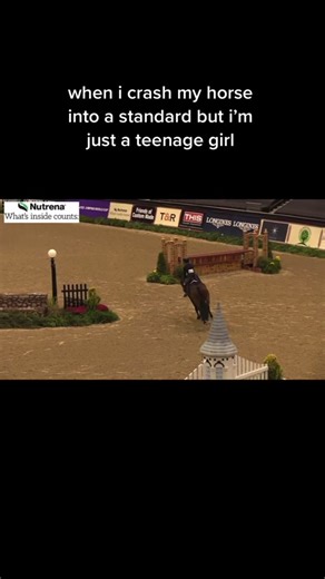Elsa Equestrian Teenage Girl Crashing Horse into Standard