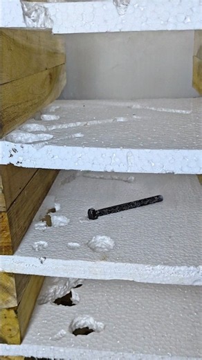 Hot Iron Vs Styrofoam Tower 😱🔥 #shorts #asmr #oddlysatisfying