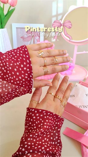 Saher𐙚 on Instagram: "Pinterest-core jewellery that everyone is saving ✨💍 #pinterestjewelry #viralreel #explorepage [ pinterest jewellery aesthetic, viral jewelry reel, trending pinterest style jewellery]"