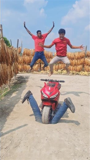 Small bike between two legs.R15