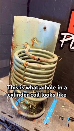 PLUMBING FAIL!!..Hole in a hot water cylinder coil!! Real World Plumbing #plumbing #fail #shorts