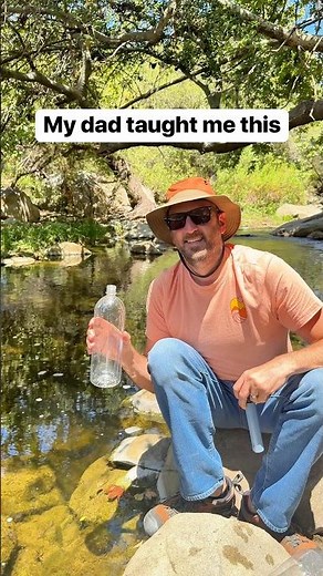 I use a portable water filtration system to help filter my water💧🏕️ #survival #waterfiltration
