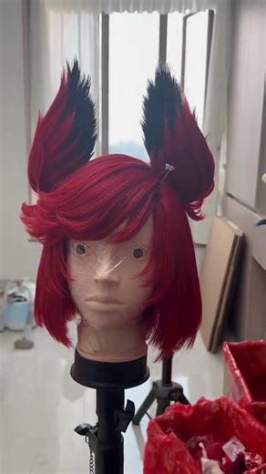 Alastor Wig Tutorial #alastor #alastorhazbinhotel #cosplay #wigstyling