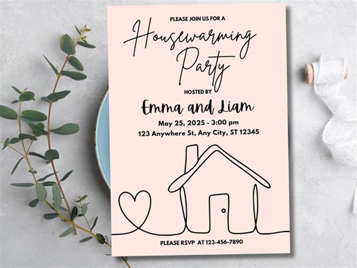 Housewarming Party Invitation, Editable New Home Invite (digital Download) - Etsy