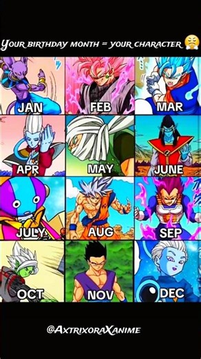 Your Birth Month = Your Dragon Ball Character 🐉🔥#viral #dragonball #shortsfeed