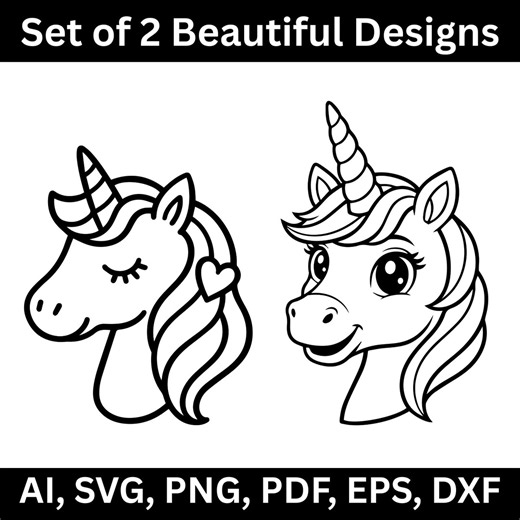 Unicorn Face SVG PNG Cut File for Cricut Silhouette - Etsy