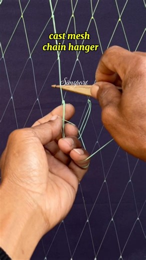 Making a cast net chain hanger #net #knot