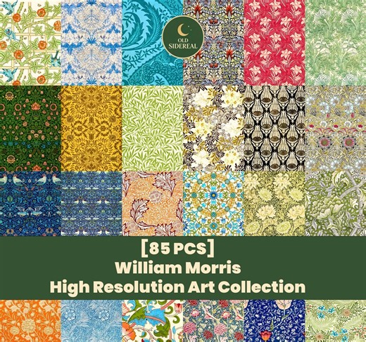 85 William Morris Patterns, Vintage Floral & Botanical Designs, Arts and Crafts Textile Prints, Classic Wallpaper Style (digital Download) - Etsy