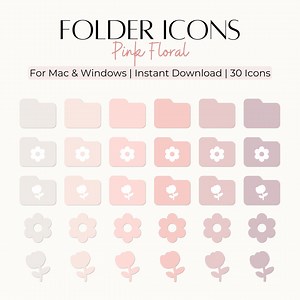 30 Rosa Floral Ordner Icons für Mac & Windows PC Desktop Ordner Organisation File Organizer Organizer File Organizer Schöner Schreibtisch Niedliche Pastell Rosa Blumen Icons - Etsy.de