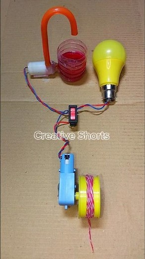Running a Metal Gear Motor Powering Into Water Pump and LED Light _ DC Motor #dcmotor #tech #shorts