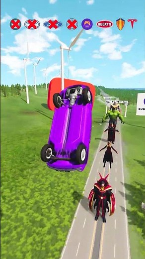 Cars VS Marvel Characters 🚗 | BeamNG.drive #shorts