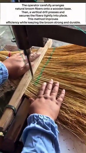 Fast Broom Making with a Simple Drill Tool! 🧹⚙️