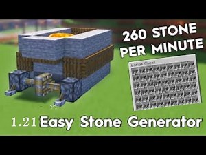 Minecraft: EASY STONE GENERATOR FARM FOR ANY WORLD Tutorial 1.21