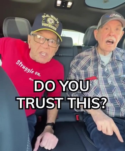 These 81-year-old men experienced a self-driving car for the first time and honestly, we'd have the same reaction. 😂 Would you trust it? Tell us in the comments! 📹: patriotickenny & amandaklinewrites on Instagram #grandpad #agetech #tablet #seniorcare #FeelGrand