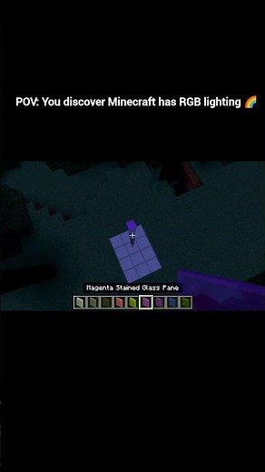 Built a rainbow light tube using a beacon + colored glass panes 🔥 Minecraft #MinecraftBuild #Beacon