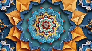 Majestic 4k resolution with a vibrant full-color origami mandala.