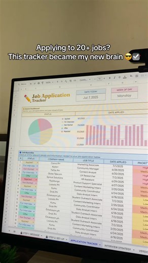 📝 job hunting = chaos? not anymore. This Ultimate Job Application Tracker is literally saving careers — track every position, deadline, follow-up, and offer in one ✨aesthetic, clickable, no-brainer spreadsheet✨ no more “wait did I apply here already?” no more ghosting from you no more lost opportunities 👀 💼 perfect for: ✅ fresh grads ✅ career shifters ✅ burned-out job hunters 📊 get organized, get noticed, get HIRED. 🔗 Link in bio to grab yours before the next interview 💬 Comment