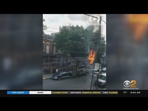 Power Line Catches Fire In Queens
