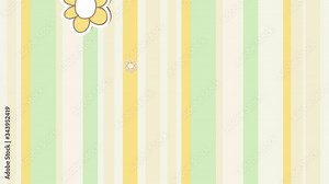 Spring Bouncing Chaotic Motion Of Childish Doodle Design With Clipping Hearts Flowers Clouds And Arrows With Seam On The Borders Over Girly Background With Vertical Stripes Stock Video