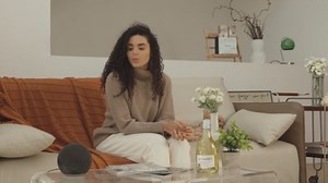 Graywind Smart Angled Blinds Compatible with Alexa Google Motorized Right Trapezoid Shades Solar Powered Customized for Odd-Shaped Window (Dimout Blue)