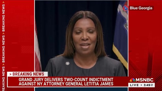 Letitia James on her indictment: I'm a proud woman of faith, and I know that faith and fear cannot share the same space. And so today, I'm not fearful. I'm fearless. And as my faith teaches me. No weapon formed against me shall prosper. We will fight these baseless charges aggressively. | Blue Georgia