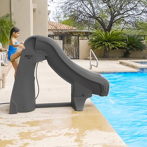 SlideAway Safe Removable Inground Pool Slide (Grey) | Pool Supplies Canada