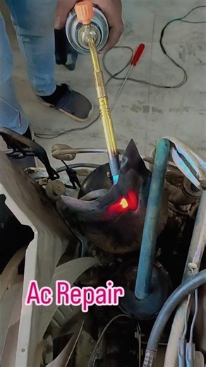 window AC repair Gas leak repair #airconditioner #shortvideo #electrical #ac