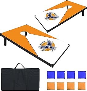 Cornhole Board Set, 3'x2' Cornhole Set, Corn Hole Boards Set, Lightweight Corn Hole Set Includes 2 Cornhole Boards, 8 Cornhole Bean Bags & Carry Case for Outdoor Games