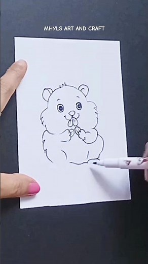 Learn How to Draw a Cute Hamster Step by Step #drawing #artwork #shorts