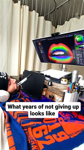 2.4M views · 42K reactions | What would you name these lips? Art should be fun and slow to maticulously be in a moment. This was a practice painting and found refrence on Pinterest then led me to flicker and don't know how exactly to give the credit. . #artist #artista #art #drawing #sketch #ink #sketchbook #digitalart #photoshop #painting #digitalartist #illustration #motivation #inspiration #disability #wheelchair #disabled #henrysalas | The Mouth Ninja | Facebook