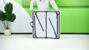 Folding Table 2 Pack, 36 Inch Square Foldable Card Tables, No Assembly Portable Folding Tables, Heavy Duty Fold-in-Half Tables with Carry Handles for Camping, Picnic, Parties, RV Travel & Indoor Use