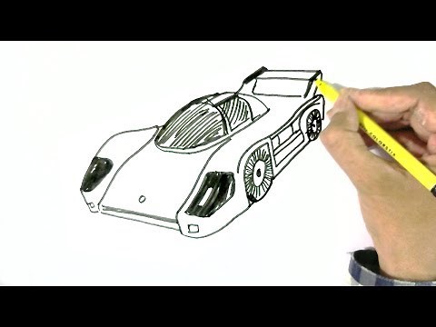 How to draw a Racing or Sports Car - in easy steps for children. beginners