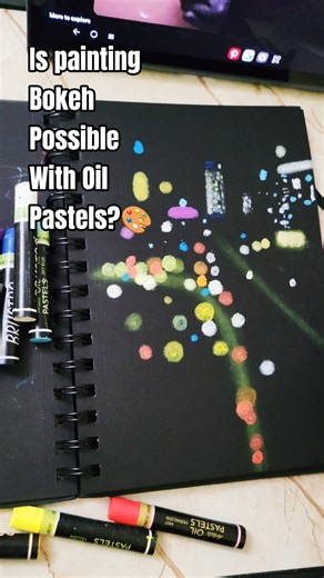 Bokeh effect in Oil Pastels 🎨 #arttutorial #shorts #technique #trending