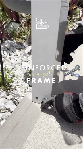 Carport | Pool Cage | Sunroom | Lanai – Florida Builder on Instagram: "The start of installing a reinforced aluminum carport for a mobile home in Sarasota. We use only high-quality materials. We installed post brackets and secured them to the columns using 3/16 bolts. The brackets are firmly anchored to the concrete, allowing us to move forward with installing the aluminum frame. At Artts Construction, we choose to install only reinforced carports. Florida code approval allows posts and beams to