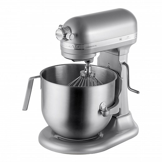 KitchenAid KSM8990CU Contour Silver 8 Qt. Bowl Lift Countertop Mixer with Standard Accessories - 120V, 1 3/10 hp