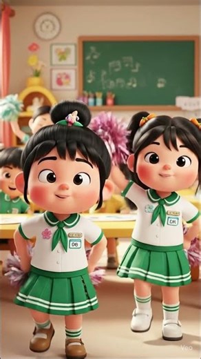 Vy and An sing and dance together.@LittleVyandAnStories