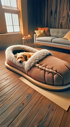 There isn't a dog that exists that wouldn't love one of these giant slipper shaped dog beds! 👏👏 | Inspiring Designs