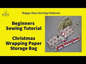 Joy Christmas Wrapping Paper Storage Bag Tutorial by Happy Days Sewing