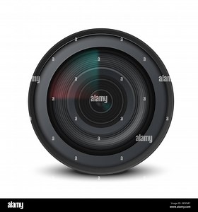 Camera lens isolated on white background. Highly detailed video or photo camera lens. Vector illustration. Eps 10 Stock Vector Image & Art - Alamy
