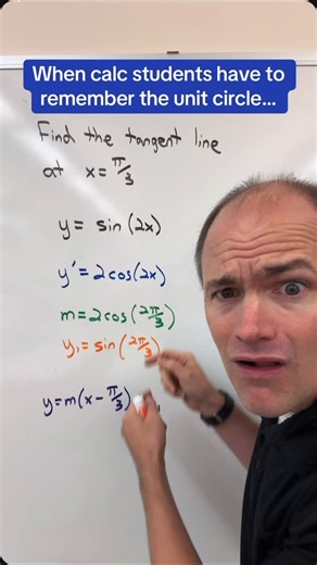Tyler Wallace on Instagram: "The unit circle keeps coming back! #calc #apcalc #calculus #unitcircle"